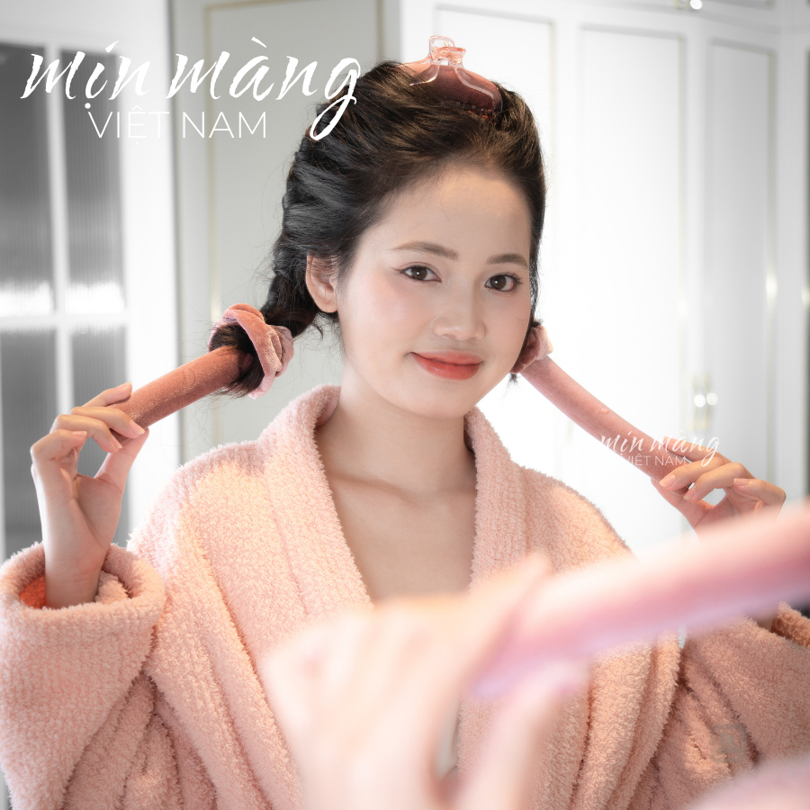 Thanh Uốn Quấn Tóc Xoăn Không Nhiệt Nhung Chính Hãng MỊN MÀNG VIỆT NAM Vải Lụa Lõi Bông Êm Ái