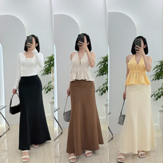 (Deal mở bán) Chân váy đuôi cá dài 2 lớp vải Gold Nhật dày dặn co giãn nhẹ ôm tôn dáng Váy ôm dài chữ a Lolalalo