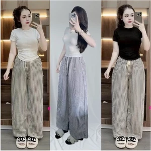 Sét bộ Áo nữ From babytee chất thun tăm co dãn Ôm Boddy mix Quần dài cạp chun sọc kẻ 100% cottoon mềm mịn,co dãn 4 chiều