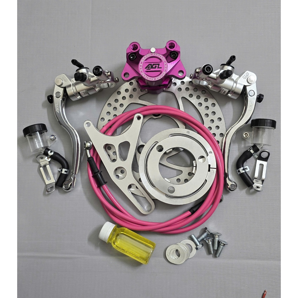combo phanh đĩa sau heo cnc AGL kèm tay phanh agl bình dầu ròi hàng chuẩn chính hãng