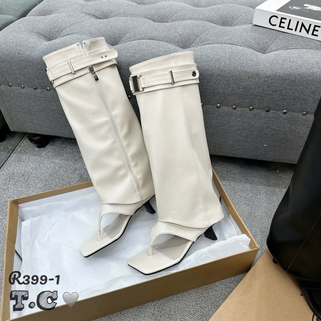 🆘 Boot đùi  xỏ  chất da