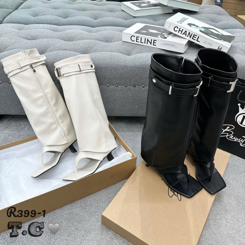 🆘 Boot đùi  xỏ  chất da