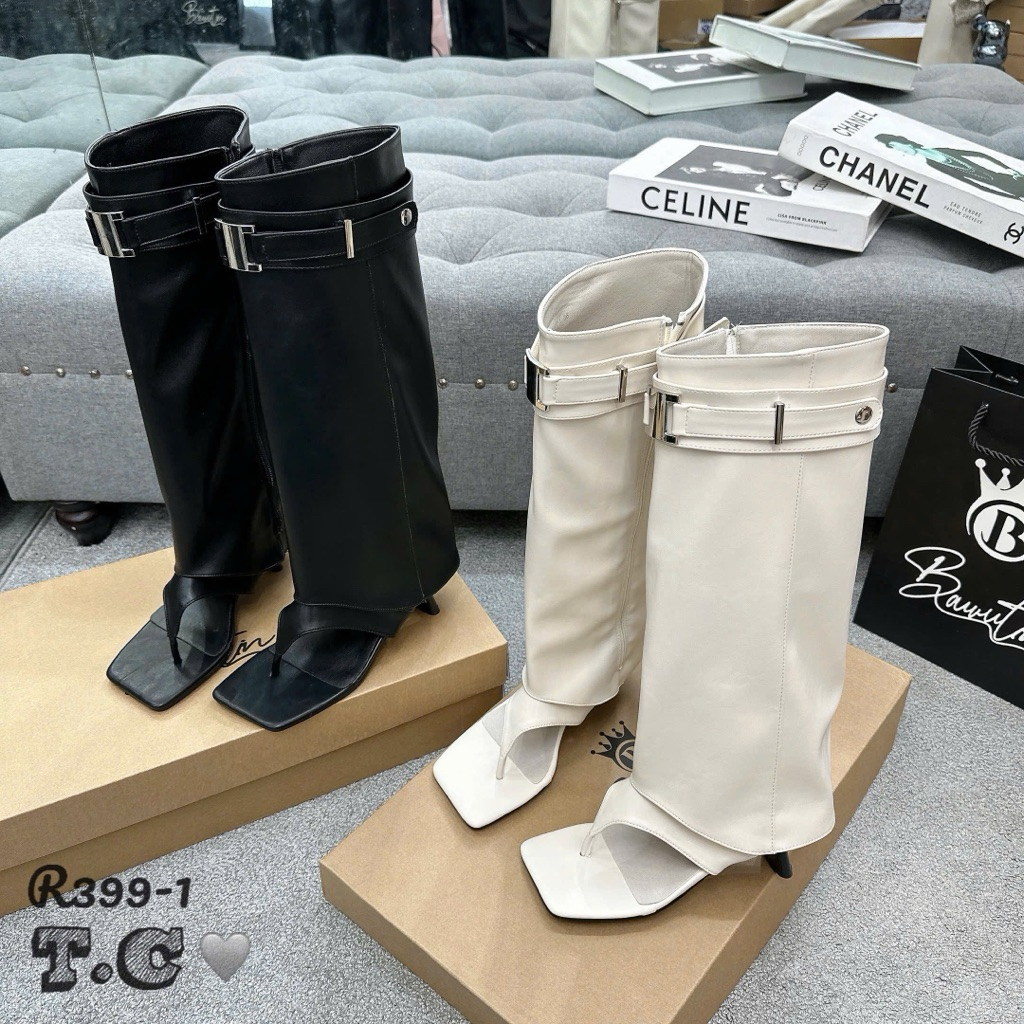 🆘 Boot đùi  xỏ  chất da