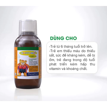 Fitobimbi Ferro C ( hộp 200ml ) Bổ Sung Sắt Kẽm Hữu Cơ Cho Bé,hỗ trợ giảm nguy cơ thiếu máu do thiếu sắt,