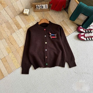 Áo Len Sweater Nữ Tay Dài Phối Cúc Gài Nhiều Màu Kèm Charm Cún Gài Áo Form Dáng Rộng Hàng Quảng Châu.