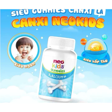 NeoKids Gummies canxi ( hộp 60 viên nhai) Kẹo canxi cho bé vị sữa chua< EMELIA SHOP