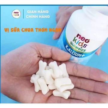 NeoKids Gummies canxi ( hộp 60 viên nhai) Kẹo canxi cho bé vị sữa chua cho bé