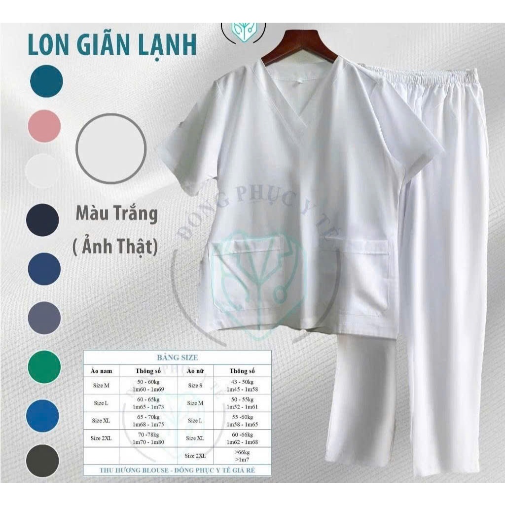 Bộ quần áo spa CO GIÃN cổ tim nam nữ - bộ scrubs cổ tim, hộ lý, y tá, thẩm mỹ viện, spa