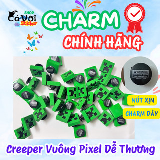 CHARM CHÍNH HÃNG: Charm gắn dép Creeper Vuông Pixel Dễ Thương - Hàng chất dày - cứng- nút gắn xịn