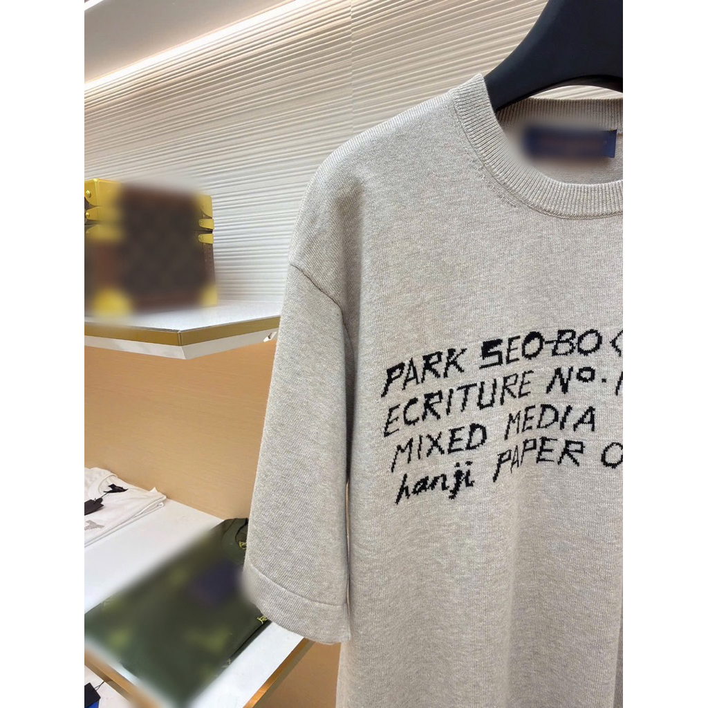 ⚡️[Hight Quality] ÁoPhông Len \Park Bo G1m T Shirts Ready To Wear - Điểm Nhấn Chữ Dệt Kim Phối Màu Cao Cấp Street Wear