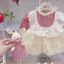 Váy tiểu thư voan sóng cho bé gái size 5-17kg