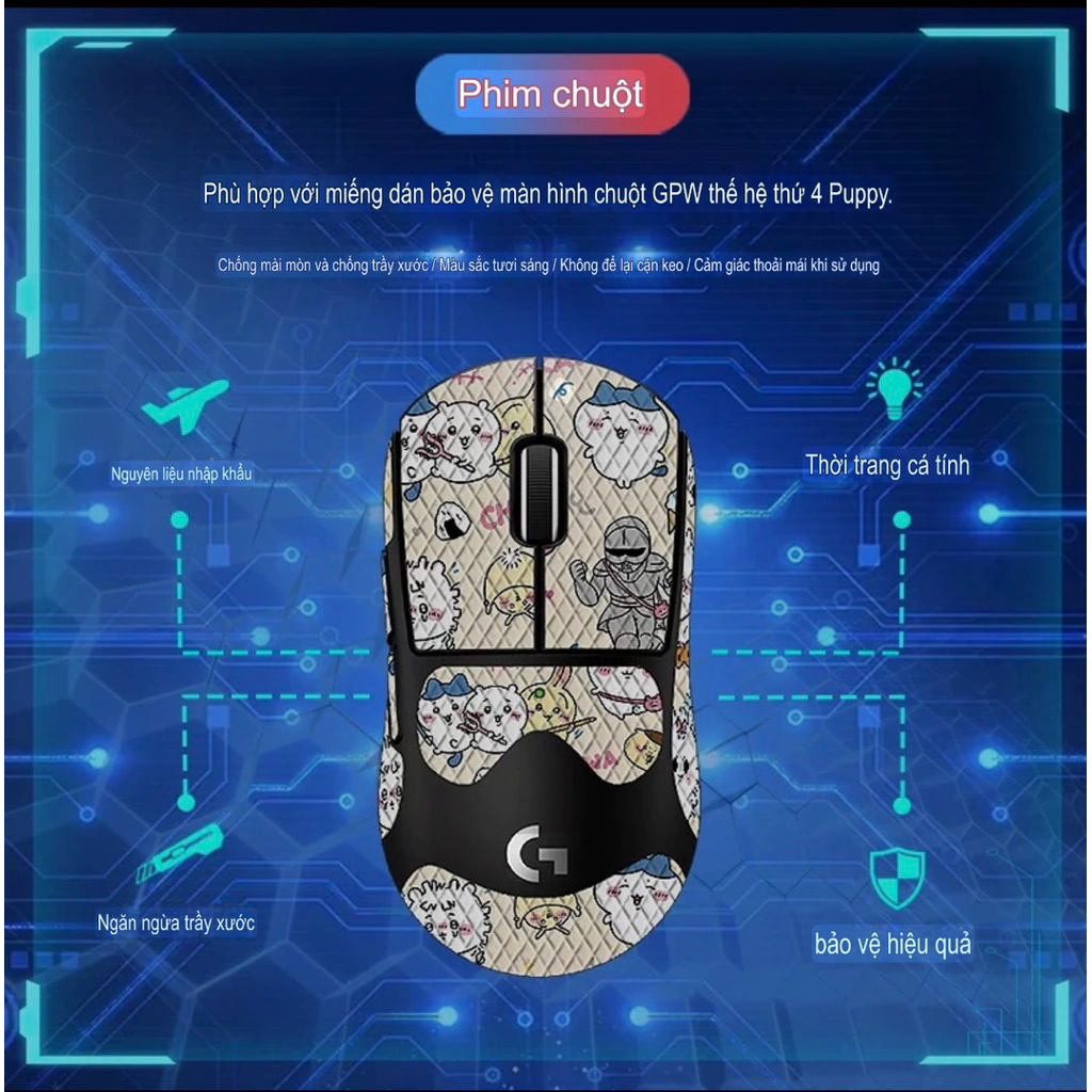(HÀNG LOẠI 1) G PRO - Miếng Dán Chống Trơn Trượt Cho Chuột Logitech Gpro Wireless / Supper Light / Griptape Skin | BigBuy360 - bigbuy360.vn