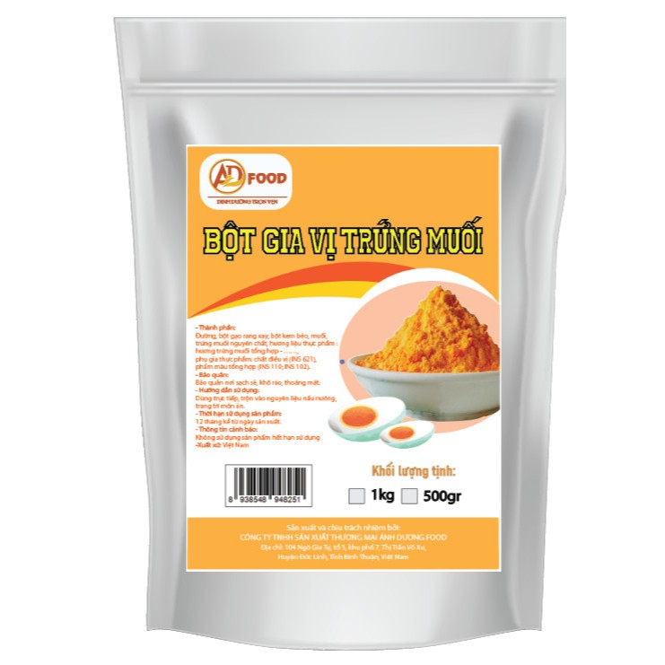 1kg/500g  Bột Trứng Muối khô mịn lắc các món chiên, làm gia vị nấu ăn,...