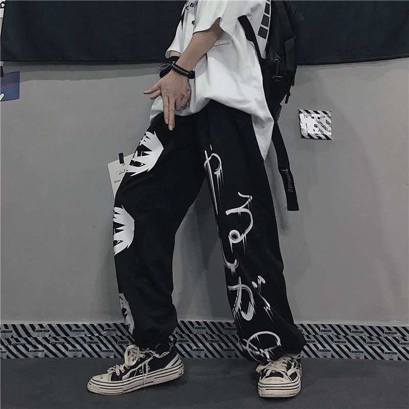 Quần Dài Form Rộng Ống In Họa Tiết Nhật Bản Unisex Nam Nữ Vải Nỉ Mềm Mịn Co Giãn Tốt k1