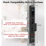 Khóa cửa vân tay thông minh cho cửa kính trượt mỏng Chốt chống thấm nước, khóa âm tường tiện lợi có móc, mở khóa — ảnh 2