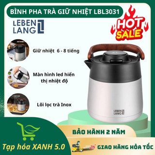 Phích Pha Trà Giữ Nhiệt Inox Lebenlang LBL3031 Có Lõi Lọc Trà, Dung Tích 1Lít, Ruột Tráng Men