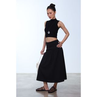 Chân Váy Xòe JP Fashion Dáng Dài, Chất Kaki Mềm Mịn Thoáng Mát, Cạp Cao Dáng Xòe Tự Nhiên 17012146