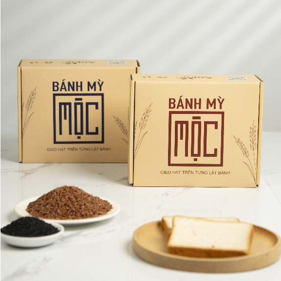 Bánh mỳ mộc sandwich gạo lứt, mè đen ăn kiêng cho người tiểu đường ANKIE - gói 55g/ hộp 6 gói