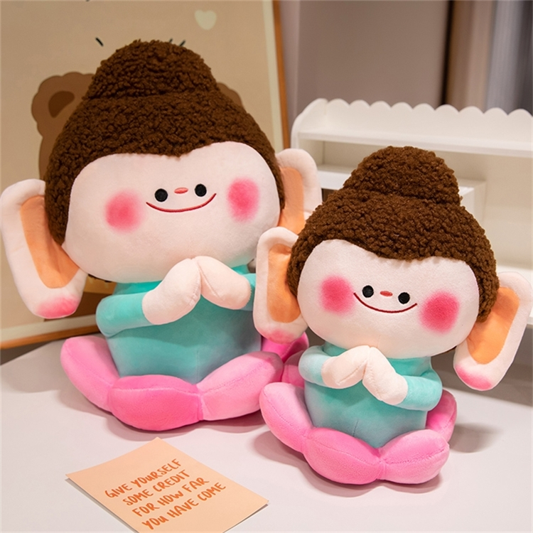 Gấu bông tịnh tâm phật khỉ ngồi đài sen Gấu chữa lành mang lại cảm giác thanh tịnh làm quà tặng cho người thân