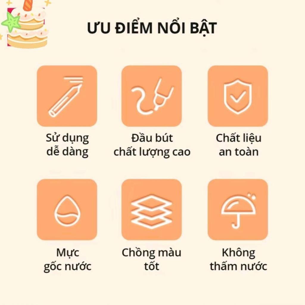 Bút Màu Acrylic Marker Cao Cấp 12/24/36/48/60 Màu - Chống Thấm Giấy, Vẽ Được Trên Mọi Chất Liệu