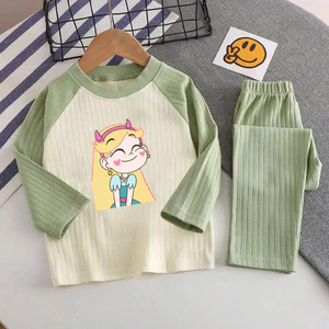 🌸 ĐỒ BỘ BÉ GÁI DÀI TAY GÂN MỀM MỊN – HÌNH DỄ THƯƠNG 🌸 DG343