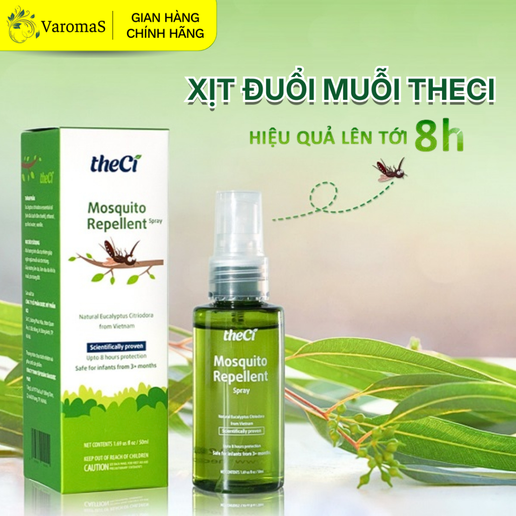 Xịt chống muỗi THECI 50ml / Thanh lăn bôi muỗi Theci 8ml giảm ngứa , giảm sưng an toàn cho Bé