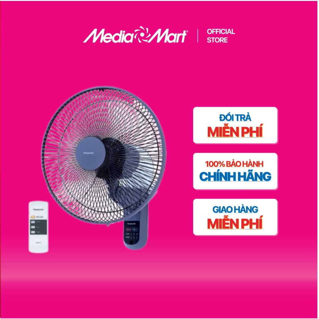[SieuthiMediaMart] Quạt treo tường Panasonic F-409MB-xanh-Có điều khiển-Malaysia BH chính hãng-Ship0đ