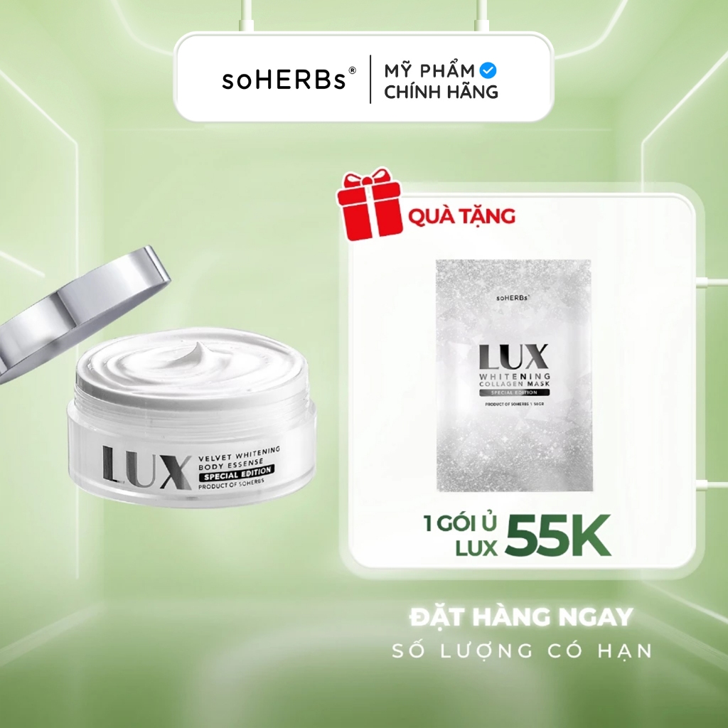 Kem Dưỡng Trắng Da Body Lux Tinh Chất Yến Tươi Collagen x2 SOHERBS Tăng Độ Ẩm, Phục Hồi Làn Da 200ml
