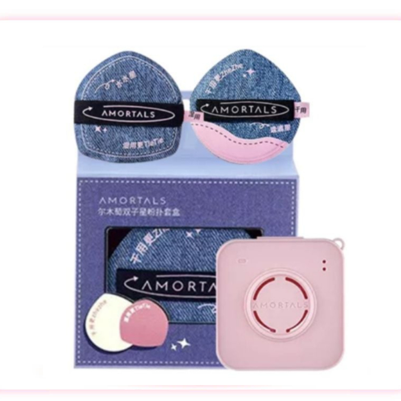 Set Bông Mút Amortals Twin Star Powder Puff Set (2 Bông Mút + Hộp Đựng)