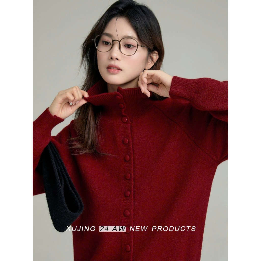 Áo Khoác Len Lông Thỏ Cổ Cao, Ào Cadigan Cổ Polo Phố Khuy Len Bọc Dạ Màu Pastel Dáng Vừa Bo Gấu Hàng Qccc Shopquacam | BigBuy360 - bigbuy360.vn