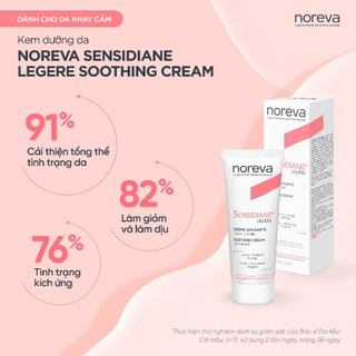 COMBO Kem dưỡng và làm dịu da nhạy cảm Noreva Sensidiane Light Soothing Cream 40 ml