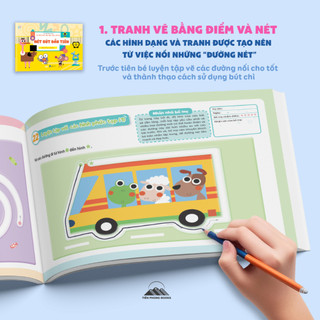 Sách - Nét Bút Đầu Tiên Của Bé - Bộ 4 Cuốn - Nét Bút Đầu Tiên, Mê Cung, Bé Học Chữ Số, Bé Học Tiếng Anh