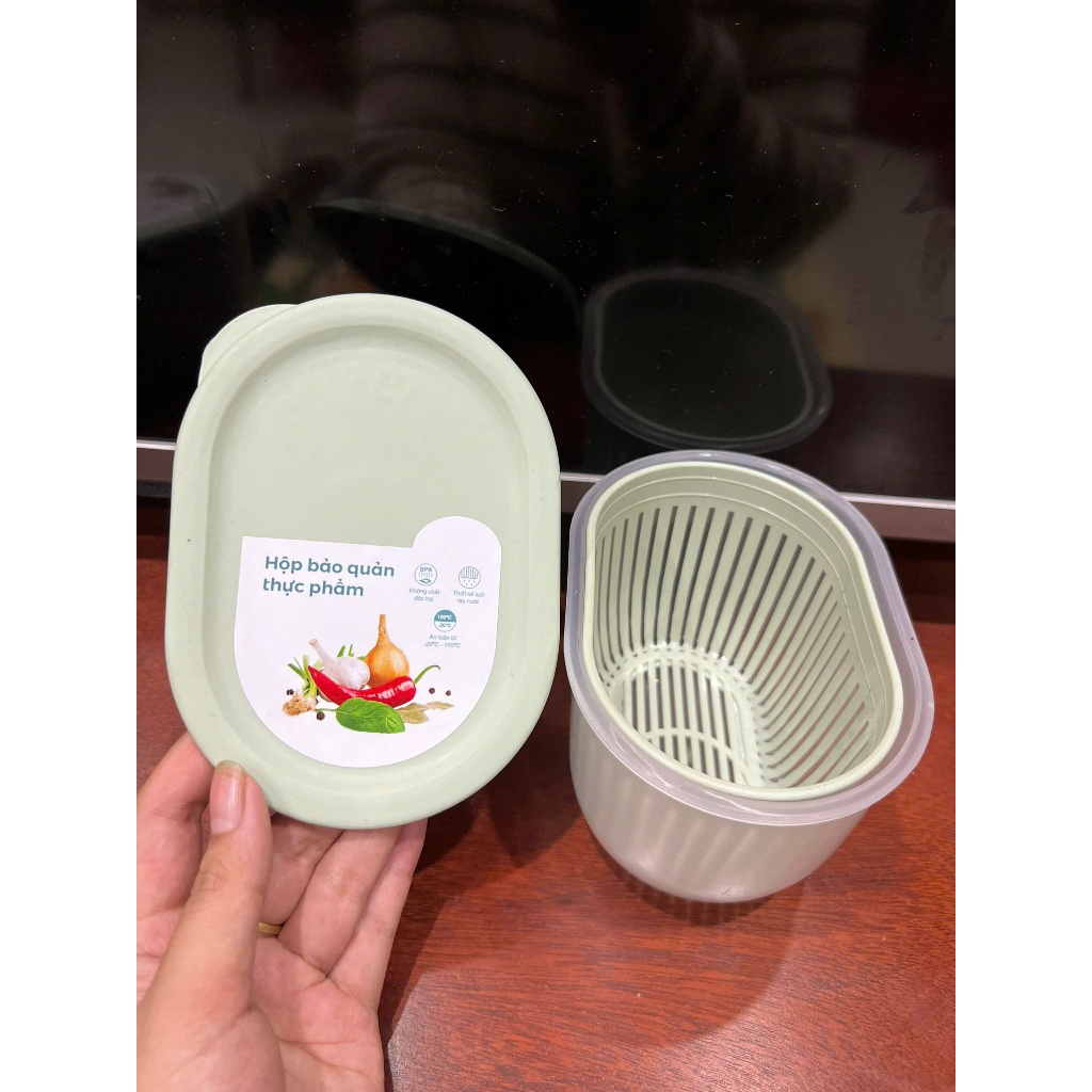 Hộp đựng hành tỏi, Nắp vặn kín niêm phong tốt, không bay mùi - Chính hãng AMIZIN