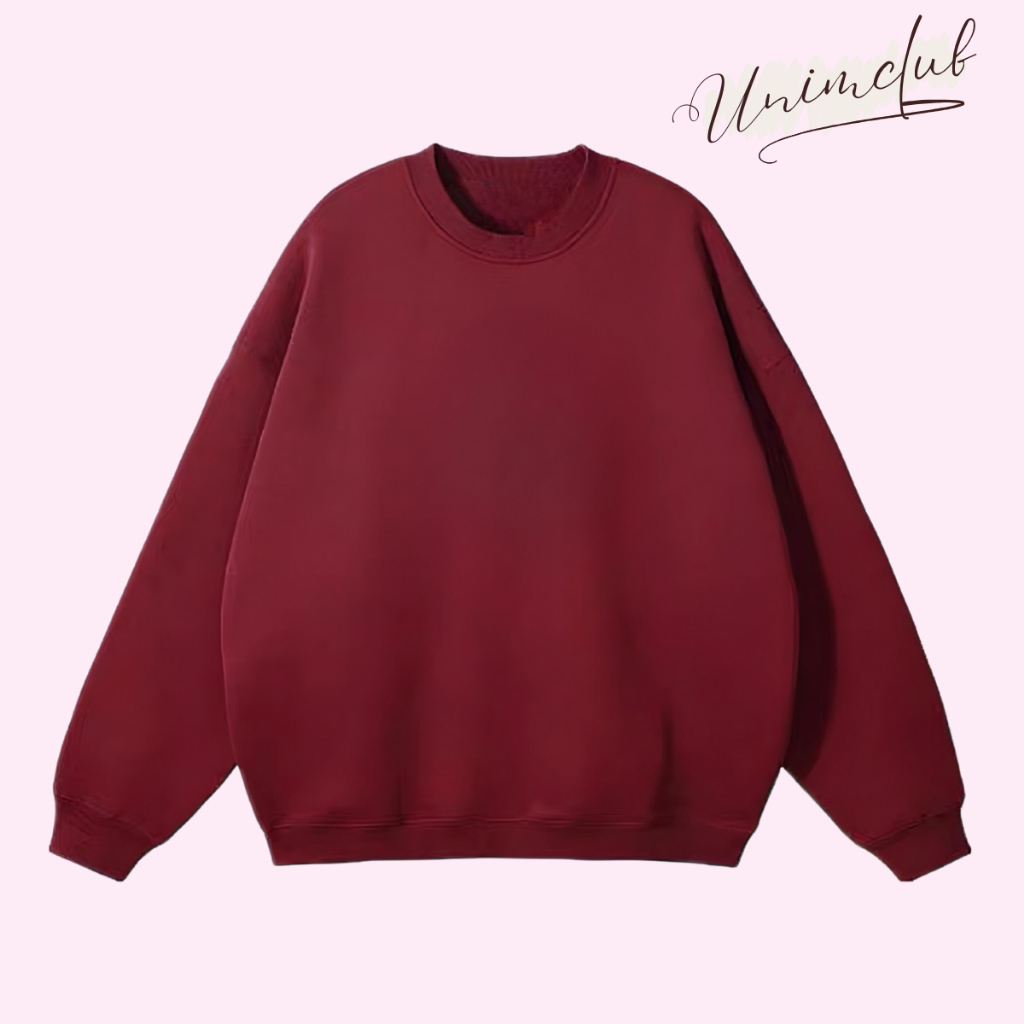 Áo Sweater Nỉ Chân Cua Cotton Trơn Form Rộng Unisex Unim Club Không Xù Bai Nhão