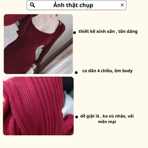 Set đồ nữ, đồ bộ nữ DONNA HCOM3648 áo khoác cardigan mix váy body tôn dáng tiểu thư