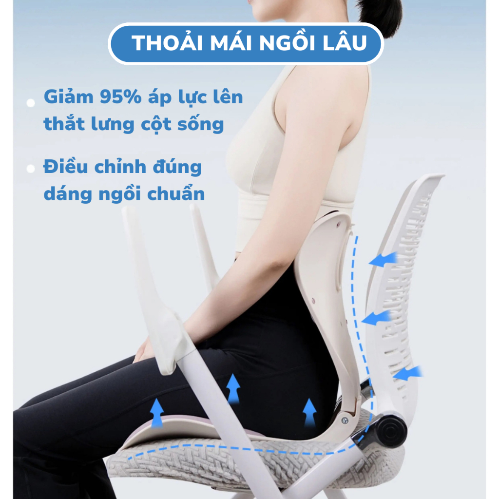 [Bản GẤP GỌN] Ghế Gấp Công Thái Học 99 Home giảm đau mỏi lưng, chỉnh dáng ngồi cho dân văn phòng mẹ bầu bỉm sau sinh