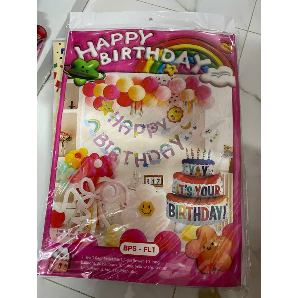 Set bóng trang trí sinh nhật cho bé trai, bé gái, combo bóng trang trí thôi nôi cho bé