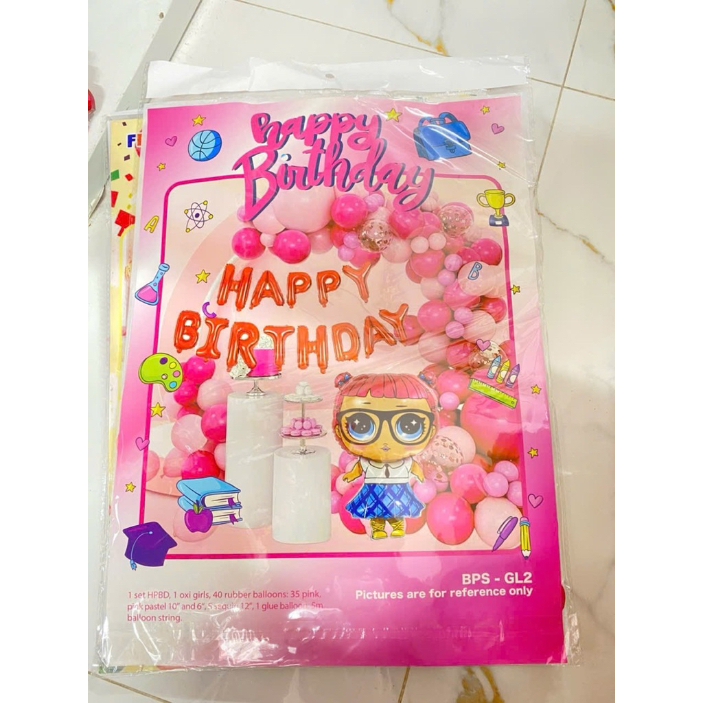 Set bóng trang trí sinh nhật cho bé trai, bé gái, combo bóng trang trí thôi nôi cho bé