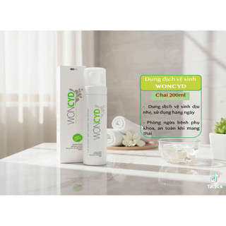 Woncyd Dung dịch vệ sinh phụ nữ, tạo bọt làm sạch sâu | Chai 200ml