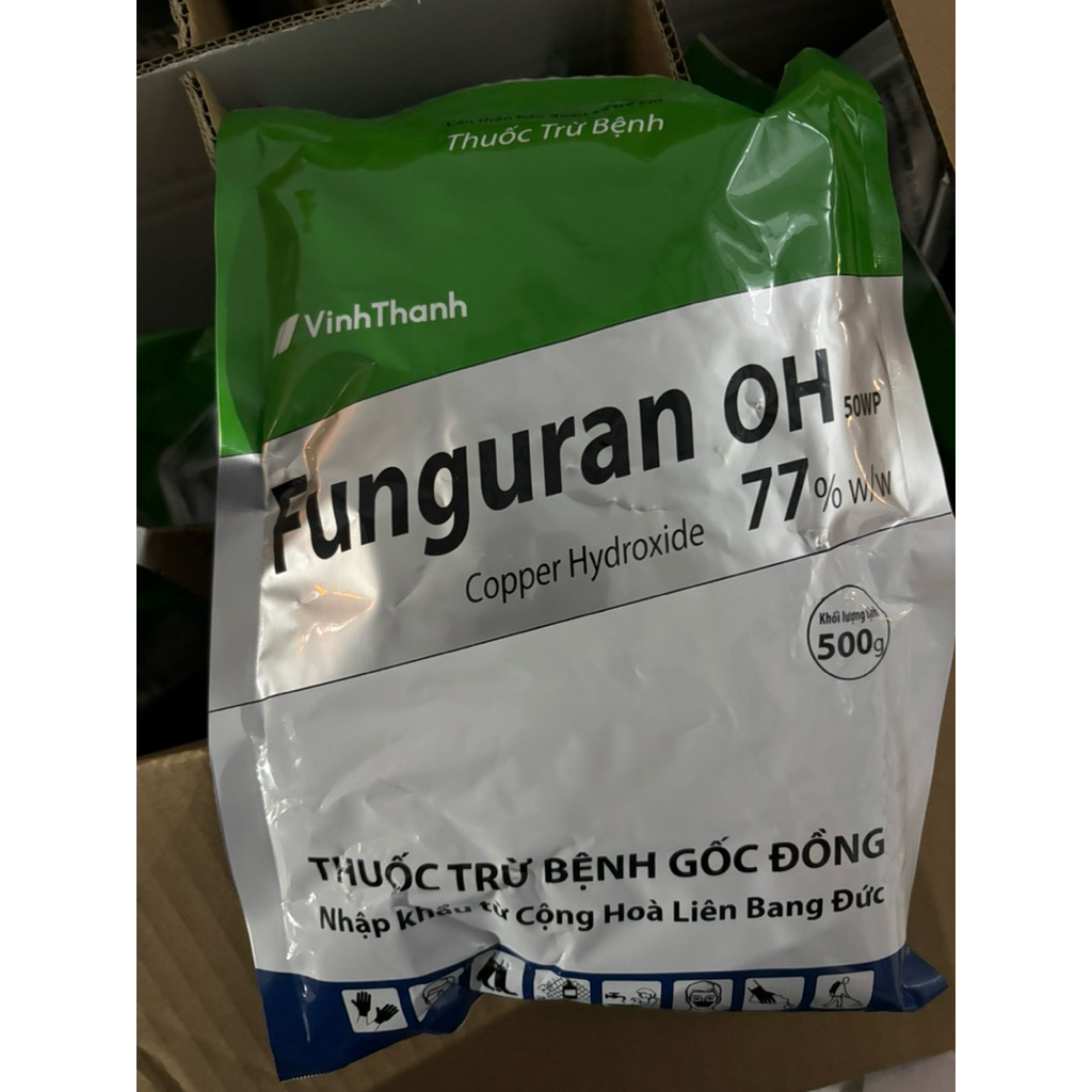 Đồng tinh khiết Funguran Vĩnh thạnh 500gr - Rửa vườn, phòng nấm khuẩn gói dùng được cho 2 phuy