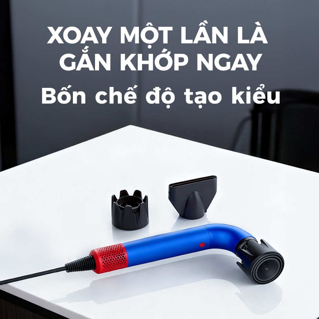 D17 - Máy Sấy Tóc DREYON dạng ống, 110000rpm, Sấy nhanh giảm hư tổn, 03 đầu sấy tạo kiểu