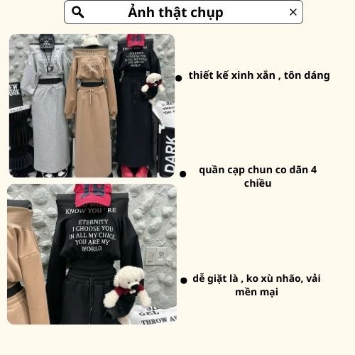 Set đồ nữ, đồ bộ nữ DONNA HCOM3616 áo trễ vai mix quần suông cạp chun trẻ trung, năng động