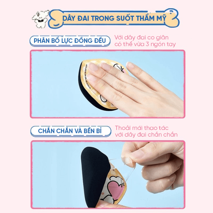 Set Bông Mút Amortals Puppy Powder Puff Set Xanh (2 Bông Mút + Hộp Đựng)