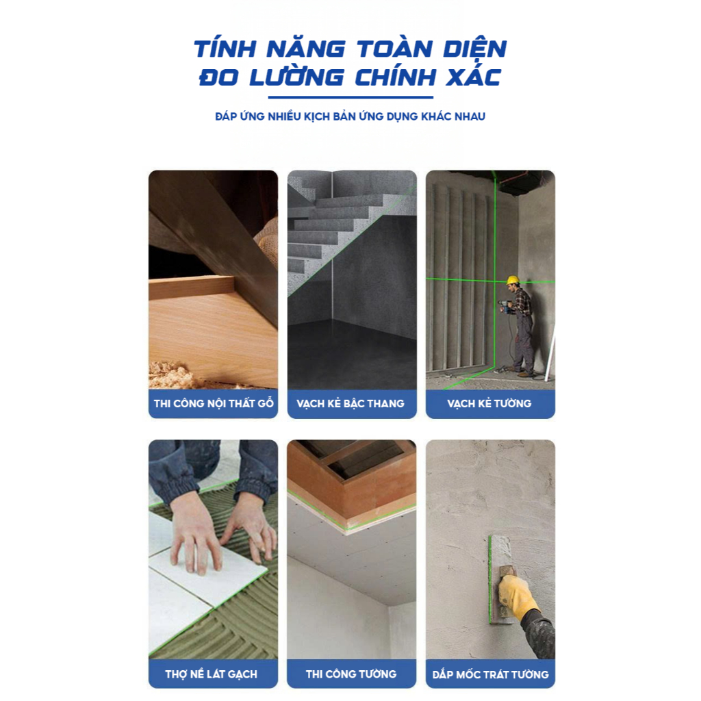 Máy Cân Bằng Laser 12 Tia Chuyên Nghiệp LAISAI LSG6652 – Thi Công Lát Gạch & Nội Thất, 2 pin, quét 360 độ, BH 12 tháng