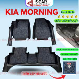 Thảm Lót Sàn Xe KIA MORNING Đời 2012 -2025 Nhựa TPE Đúc Khuôn 5D TRÀN VIỀN BẬC CỬA- MẪU MĐ
