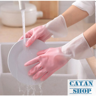 Bao Tay Cao Su 2 Màu, Găng Tay 2 Màu Rửa Chén Bát, Vệ Sinh Nhà Cửa Chất Liệu Cao Su Siêu Dai Bền Bỉ Chống Trượt