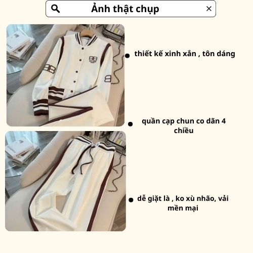 Set đồ nữ, đồ bộ nữ DONNA HCOM3682 áo khoác bomber mix quần suông phối 2 màu dáng thể thao