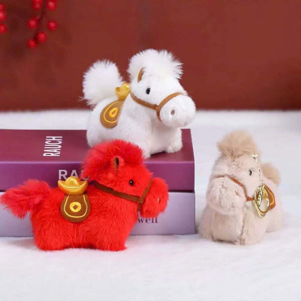 Móc khóa Ngựa may mắn 2026 hàng cao cấp, Móc treo túi, móc chìa khóa nhỏ gọn xinh xắn 15cm
