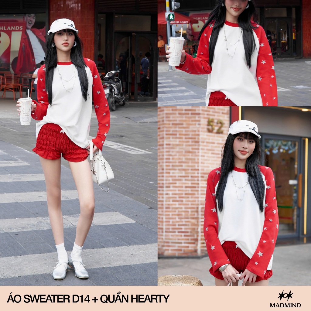 MADMIND Áo Nỉ Raglan Unisex Nam Nữ Tay Dài In Kiểu Vintage Ngôi Sao D14 - Màu Đen, Đỏ, Xám, Sọc Trắng, Sọc Xanh, Sọc Đen | BigBuy360 - bigbuy360.vn