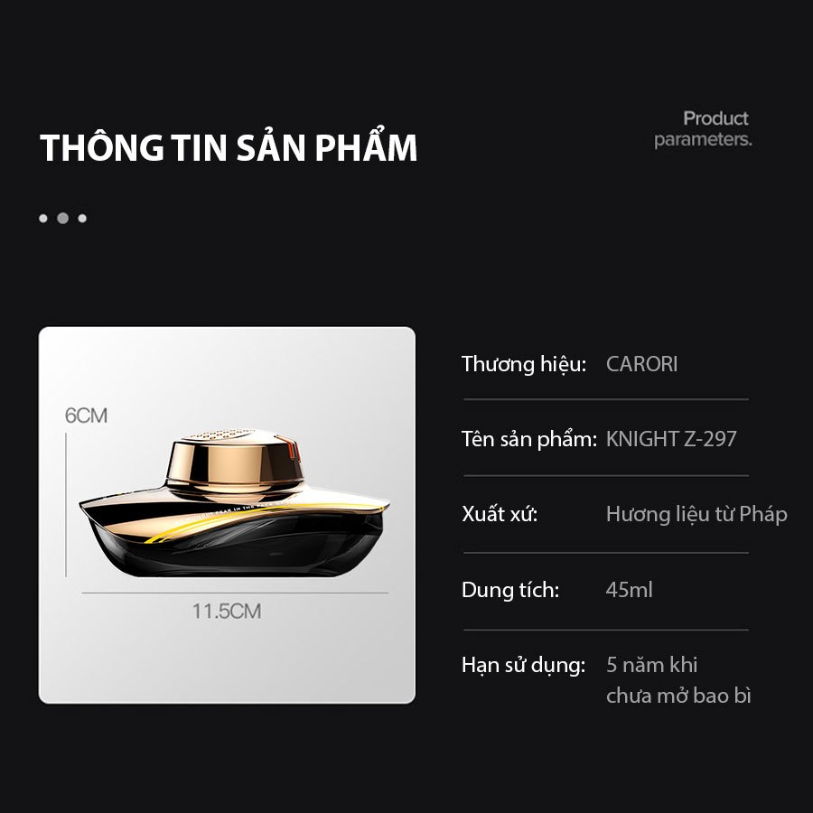 Nước Hoa Khử Mùi Trên Ô Tô CARORI Knight Z-2972 Poison 45ml Phù Hợp Cho Nhiều Dòng Xe Ô Tô Xe Hơi Xe Tải